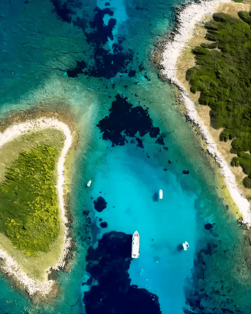 Aerial view of the boat route